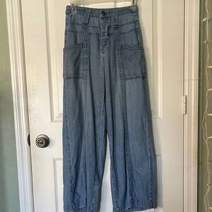 American Eagle Outfitters Light Blue Wide Leg Jeans